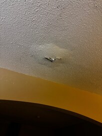 Large water spots on the ceiling