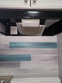 Dirty hood over stove.