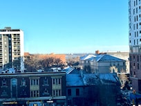 Sunrise from my room; can see Lake Ontario