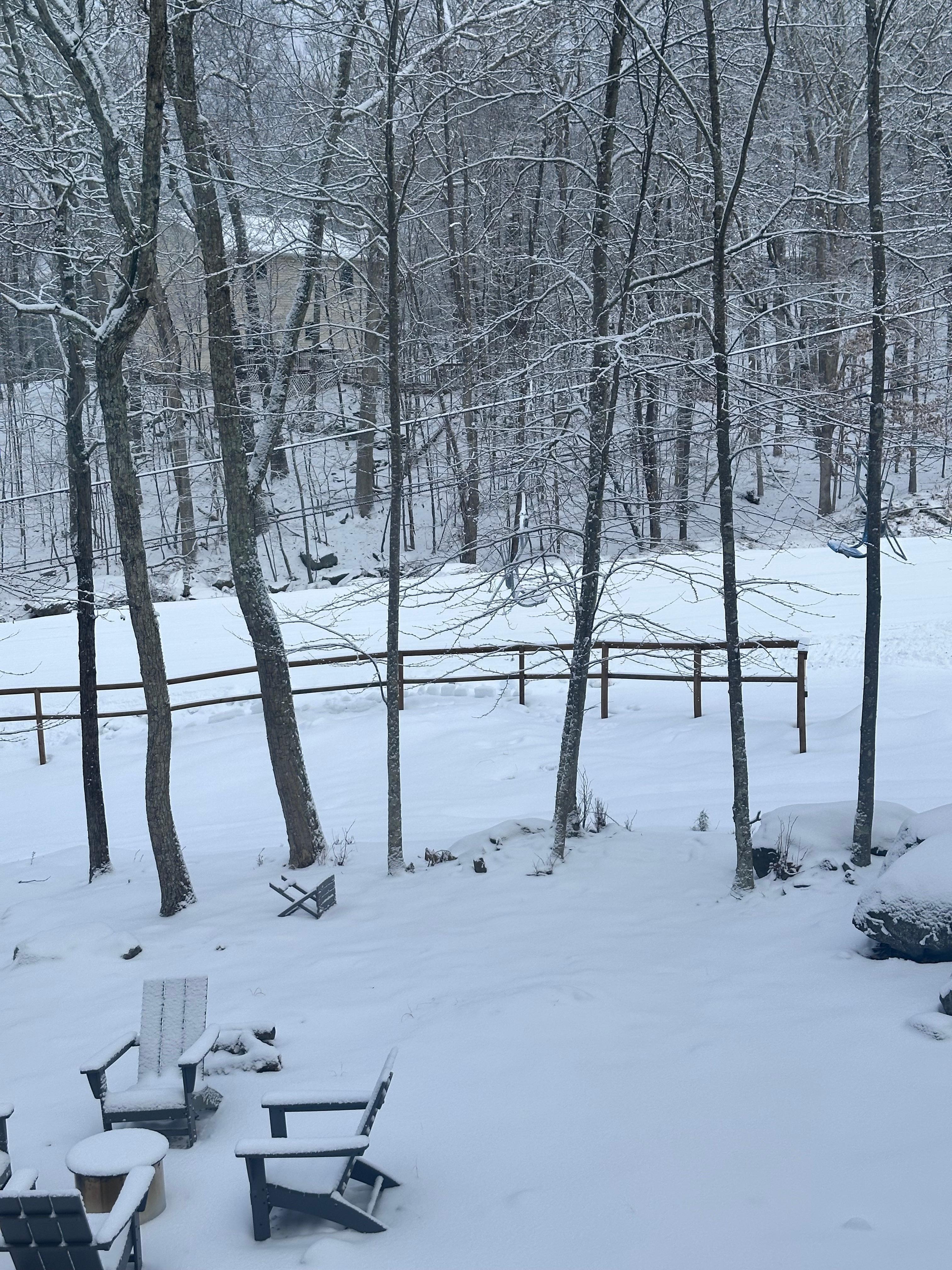 View of slopes after winter storm