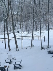 View of slopes after winter storm