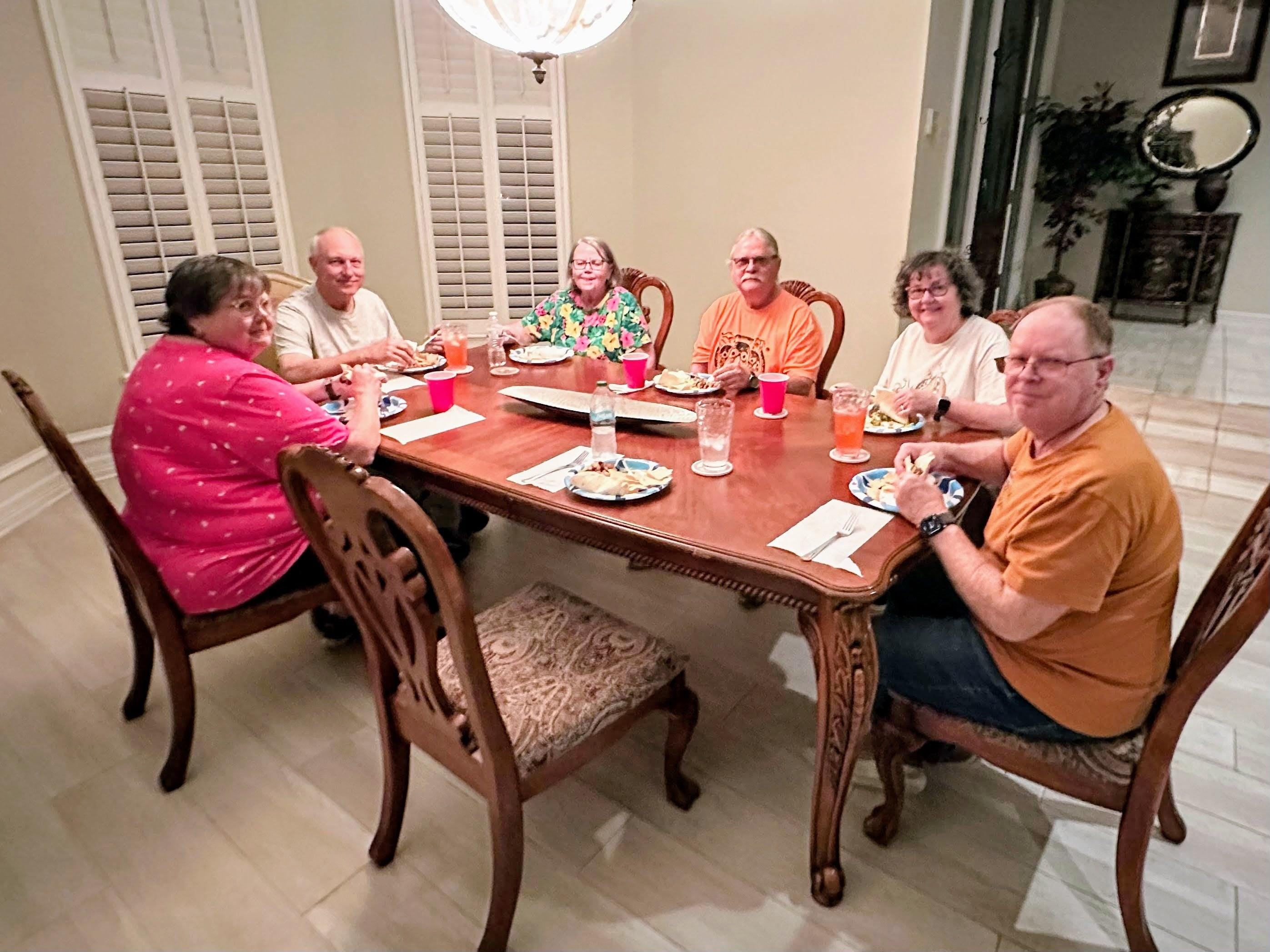 Meal at dining table