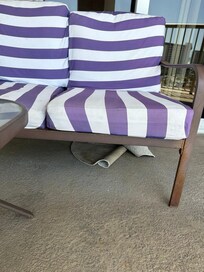 Gross Rusty, Dirty Cushions and covers