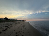 Sunset walking the beach.