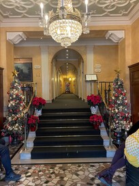 Lovely Christmas decorations at entrance