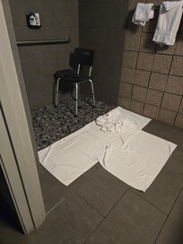 Not enough towels to contain the water