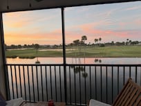 Gorgeous sunsets on the screened-in balcony