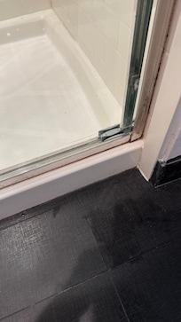 The shower has nasty grime on the bottom of the door!!