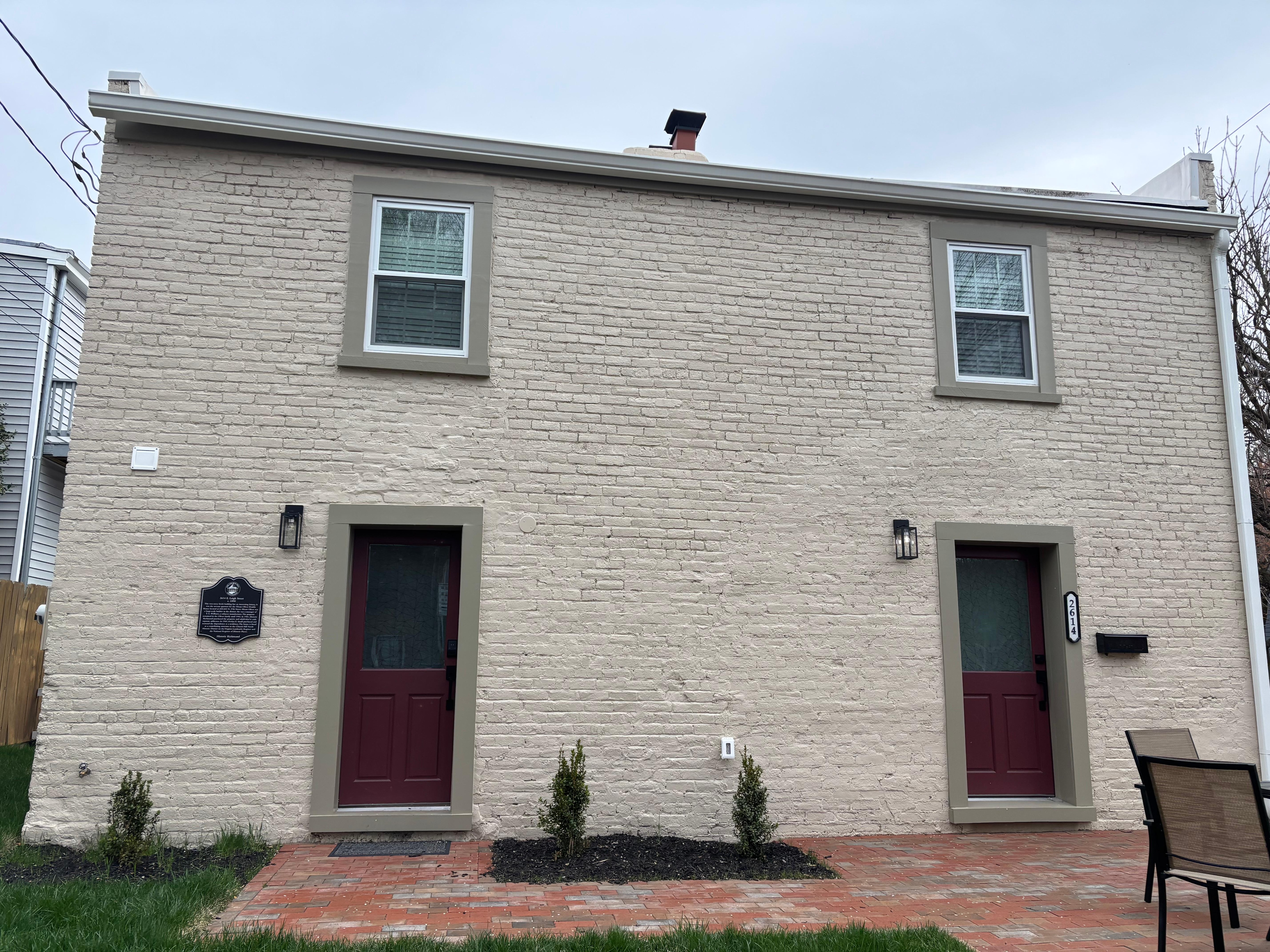 The building has a historic plaque