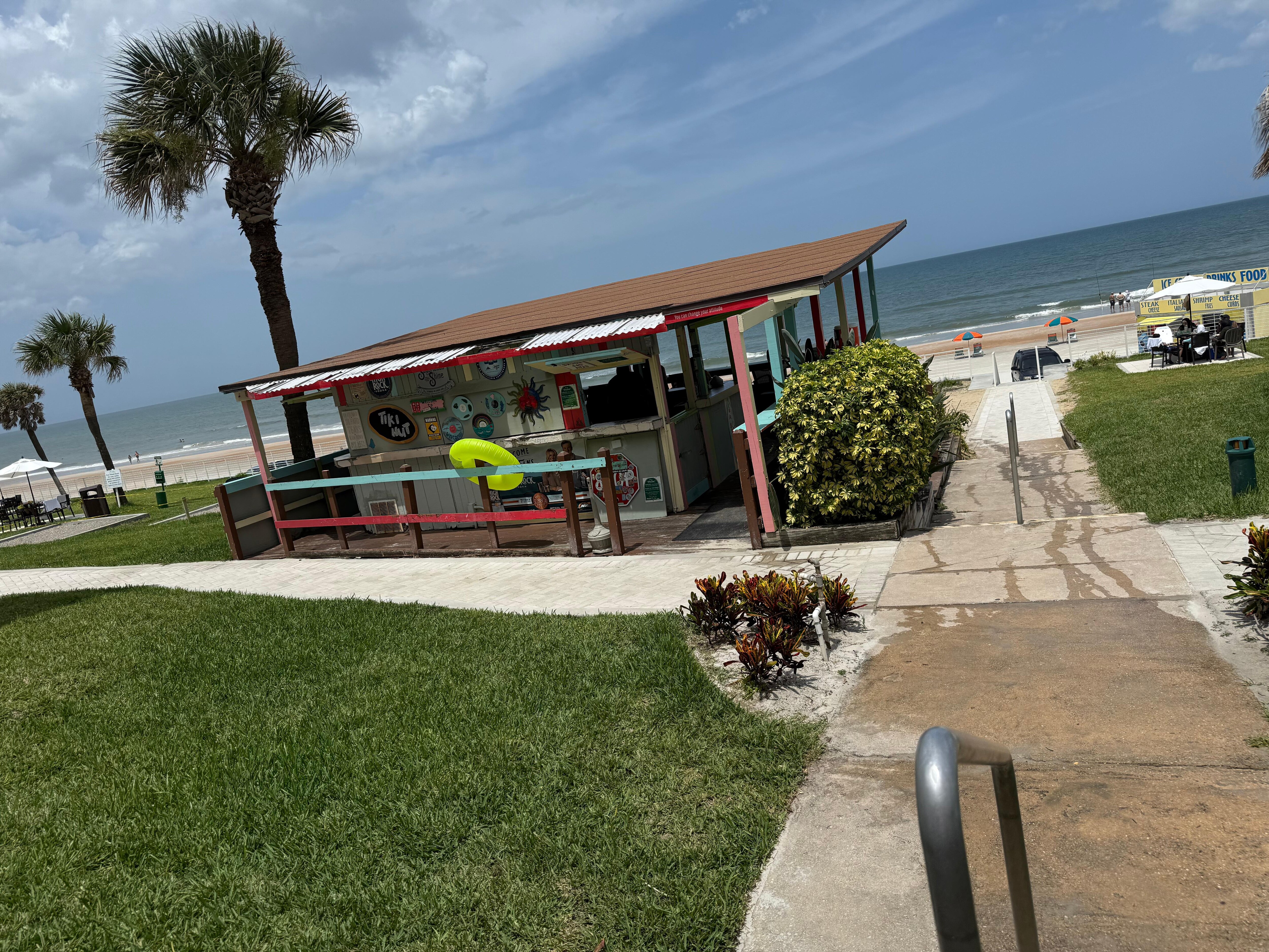 Tiki hut bar on property 