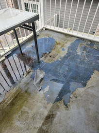 Peeling paint on the patio
