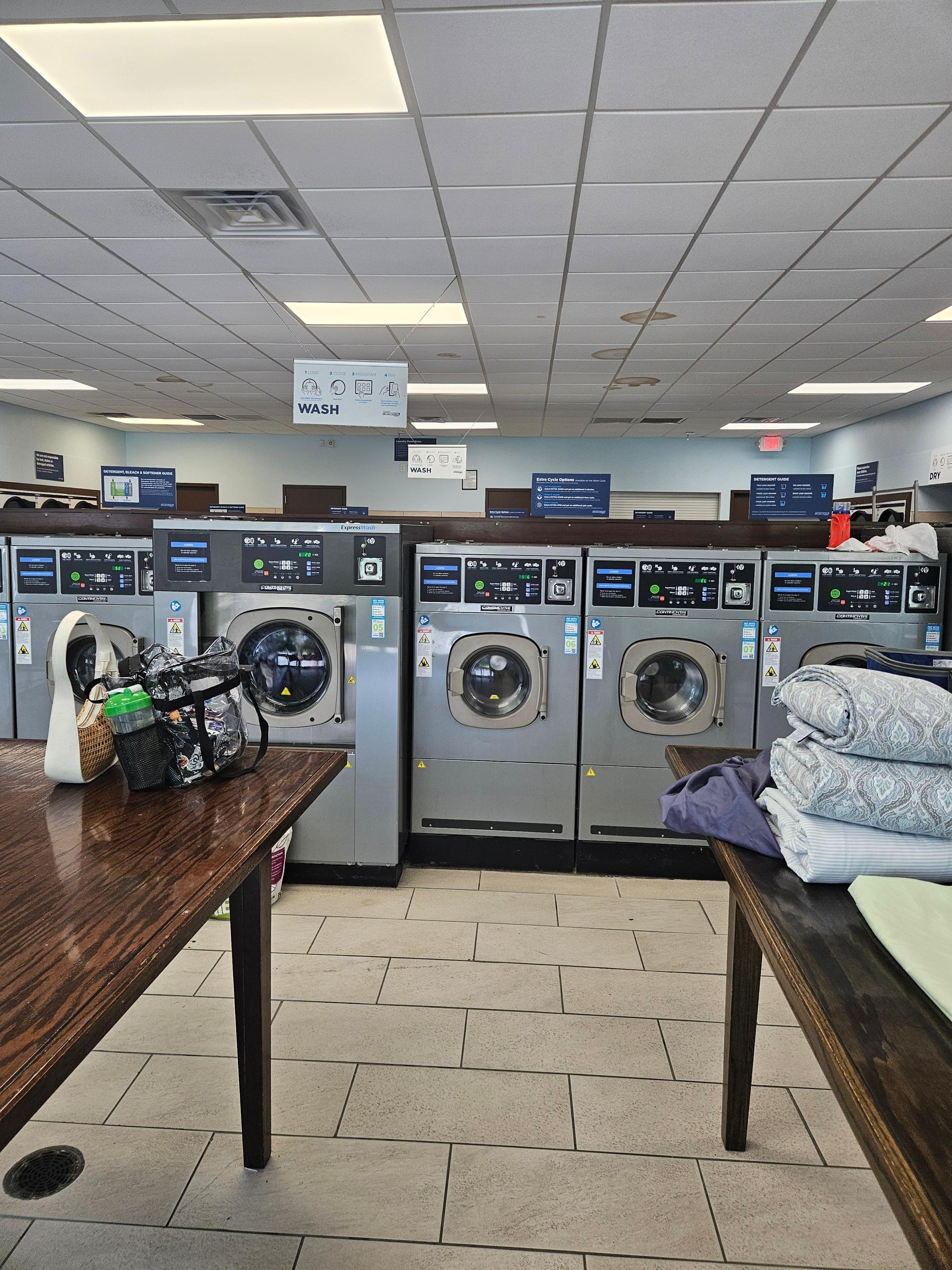 Inside of the Laundromat instead of ziplining with the rest of family.