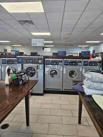 Inside of the Laundromat instead of ziplining with the rest of family.