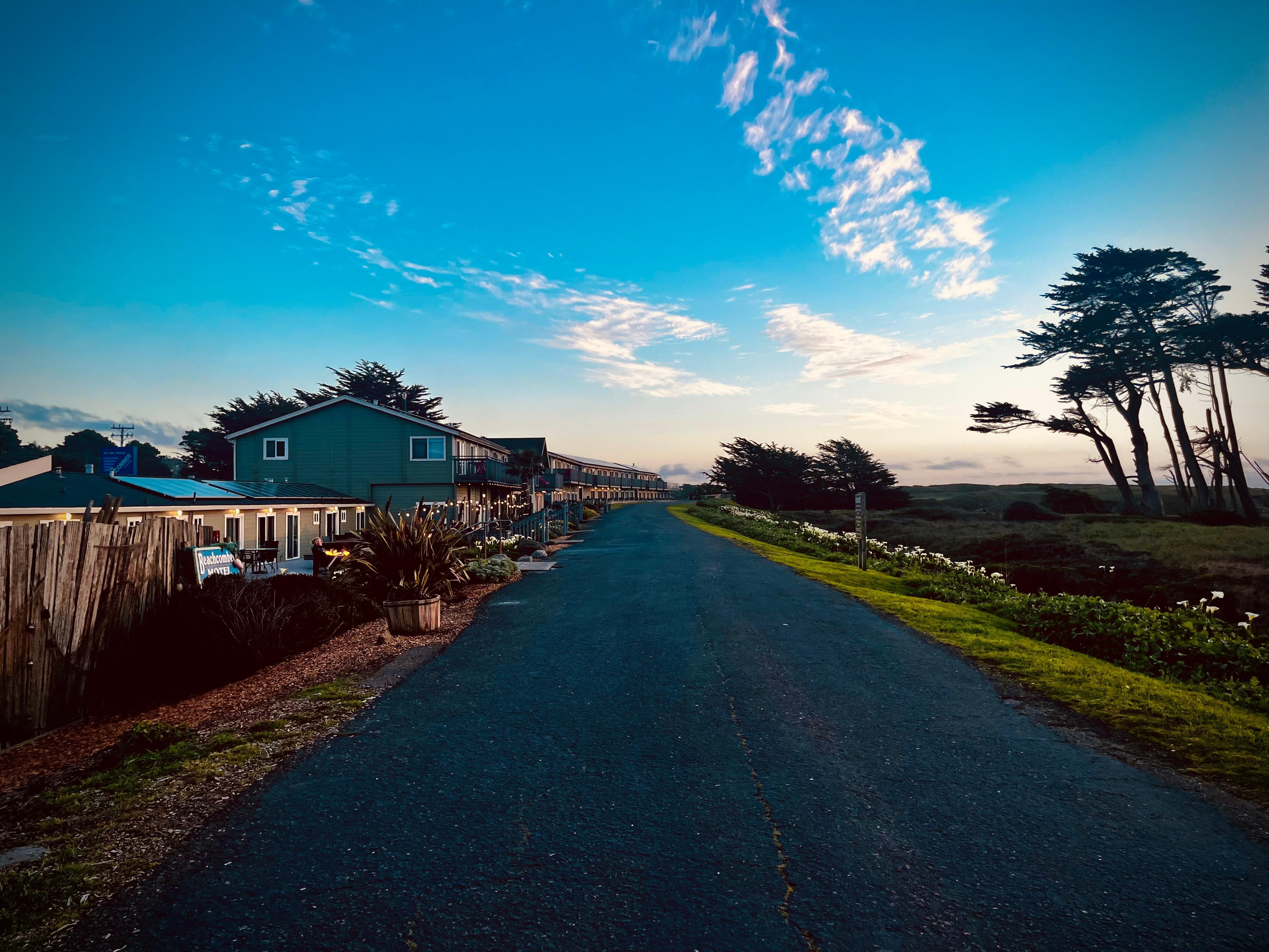 Walking path to beach behind hotel