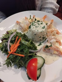 Garlic prawns from Lygon St