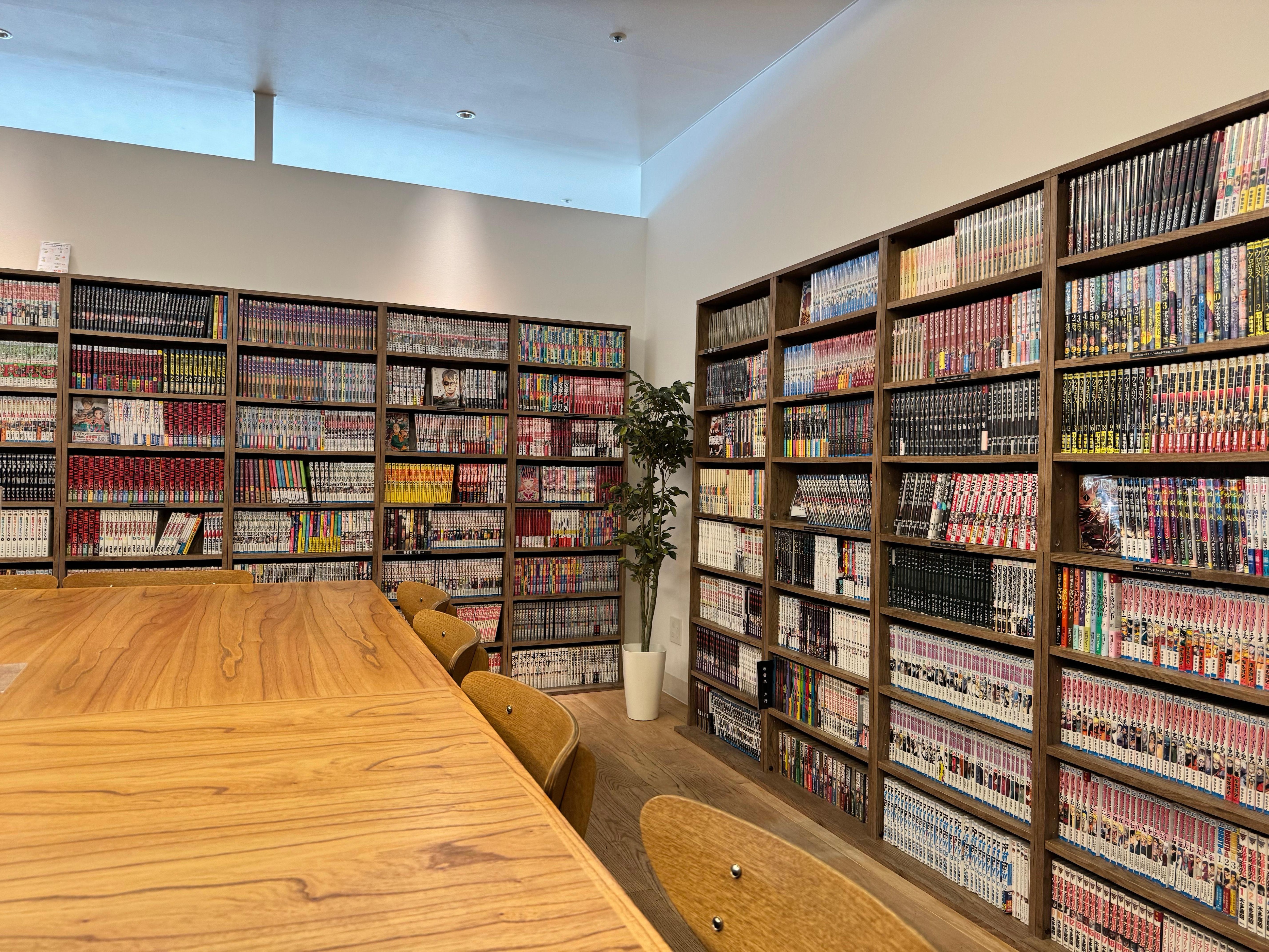 Manga library in the lounge area
