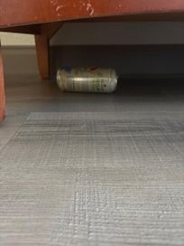 trash under furniture