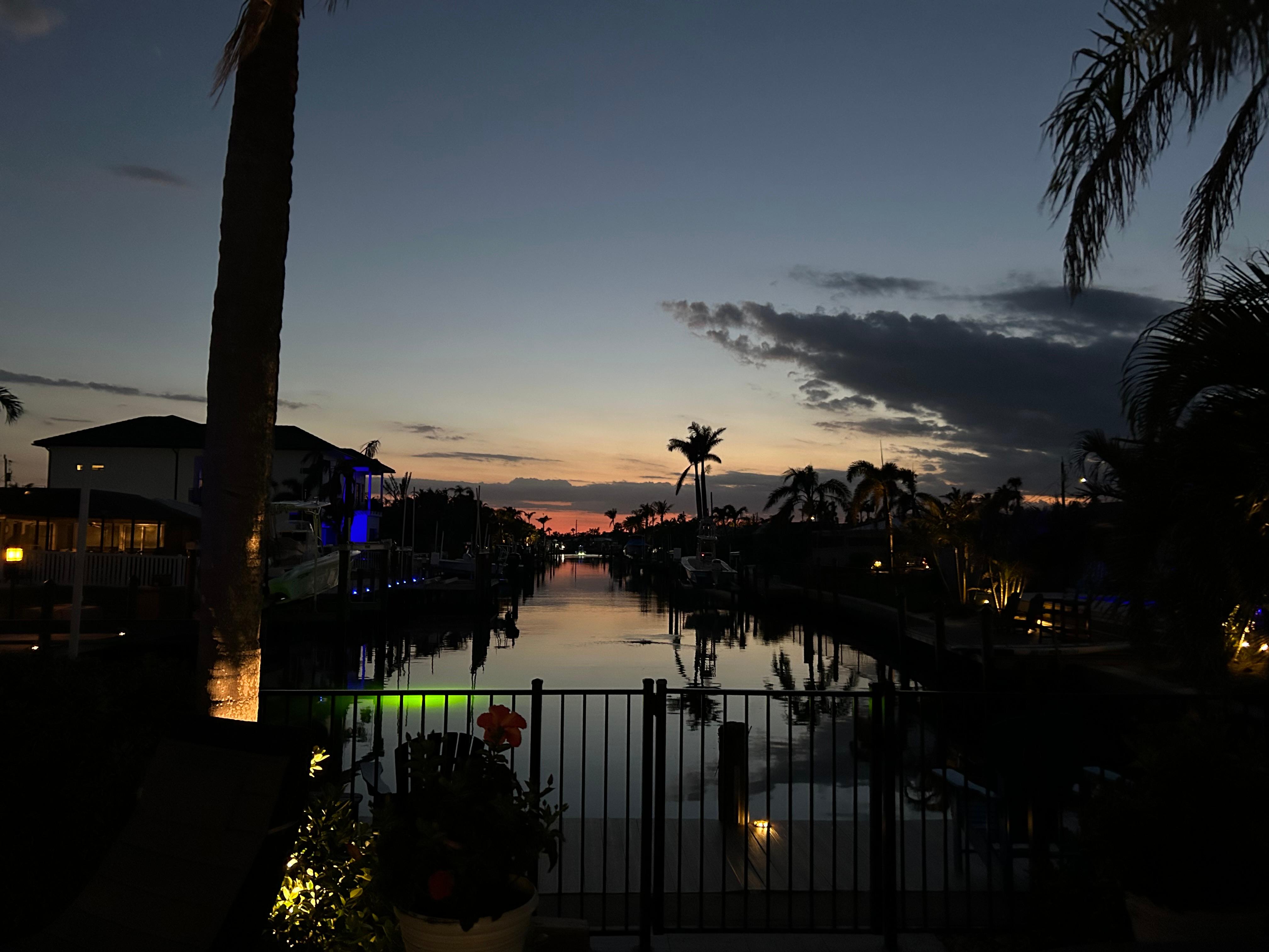 Sunset off of house dock