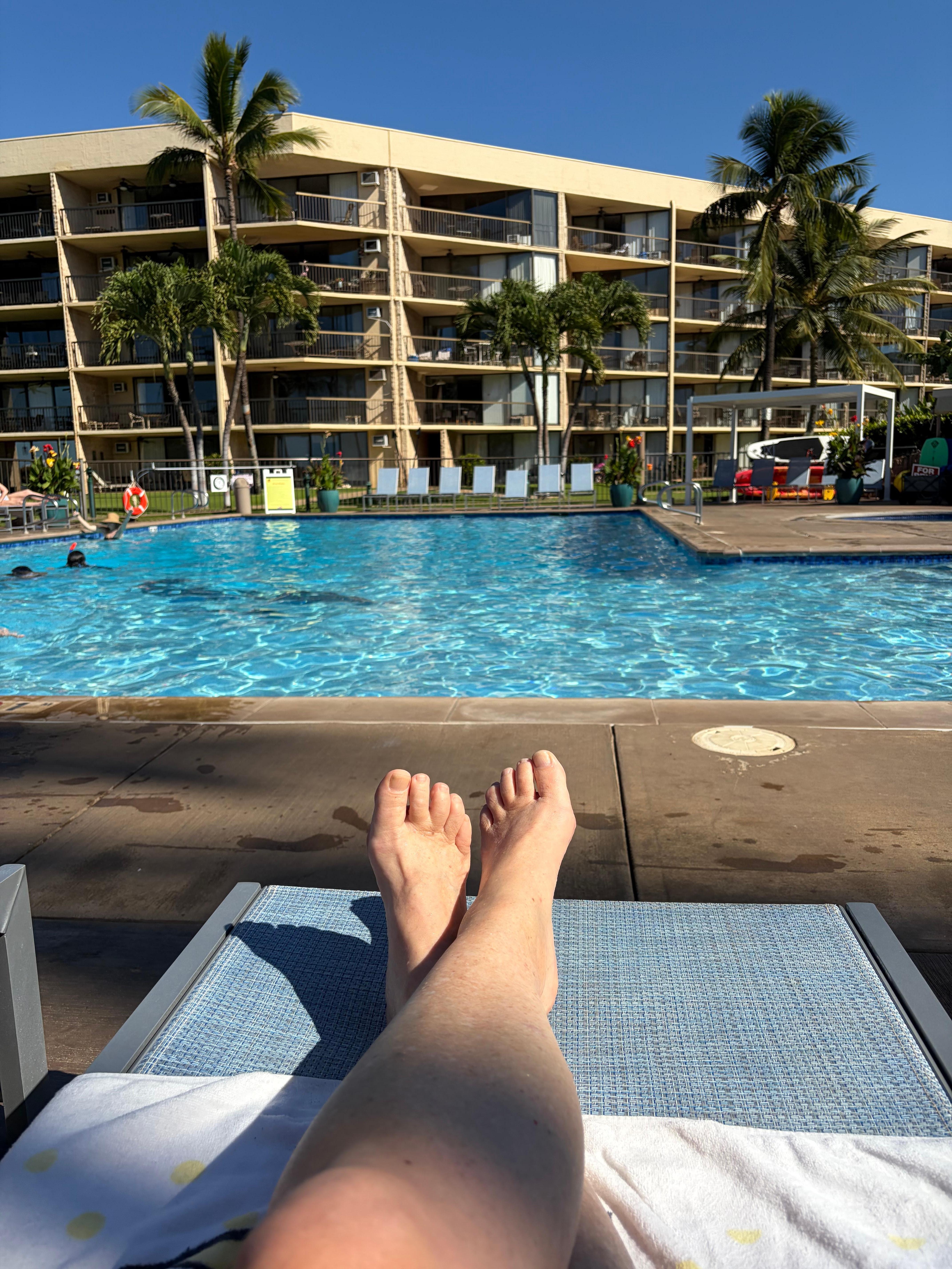 Onsite Pool had lots of chairs