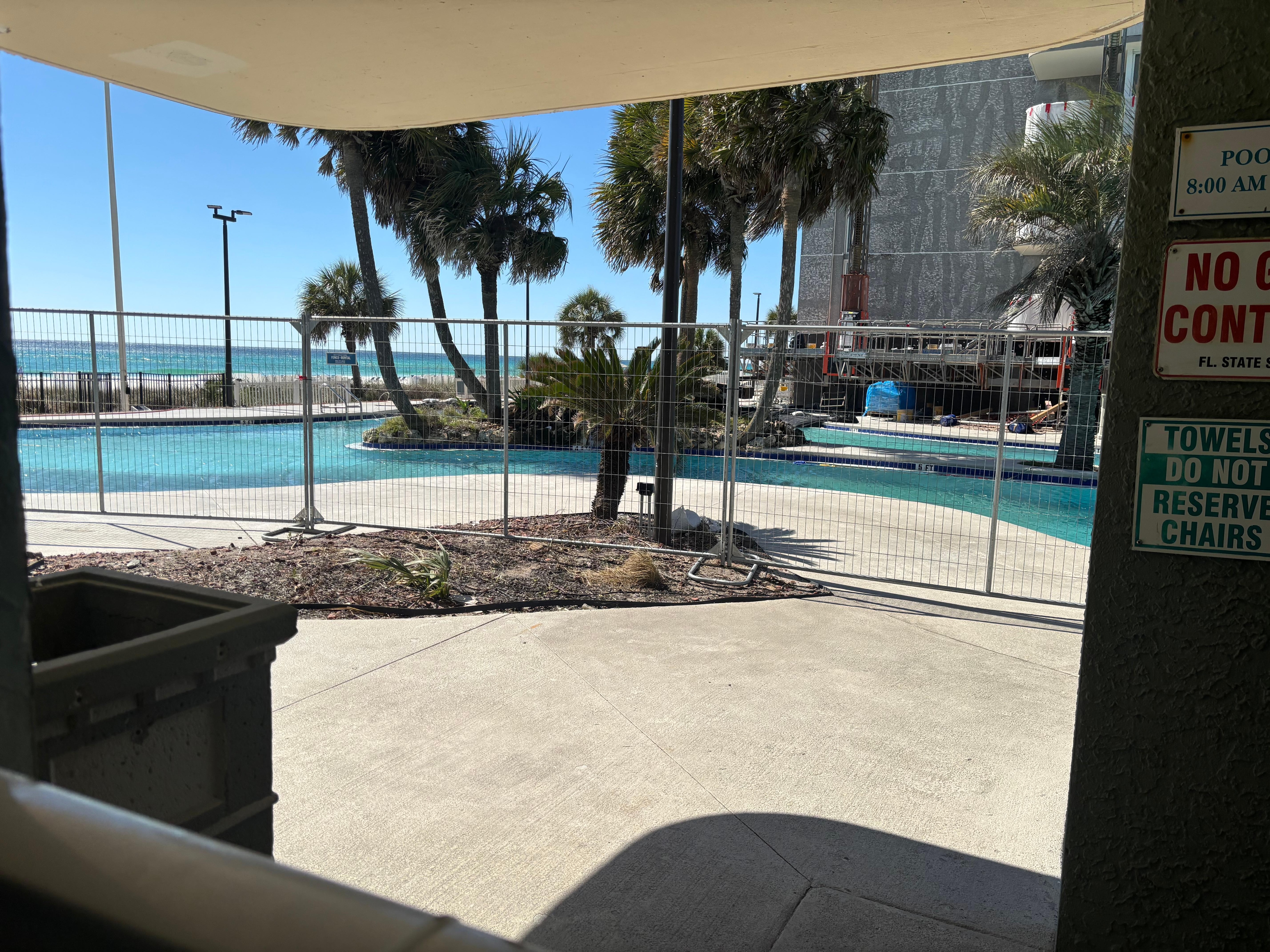 Lagoon style pool closed