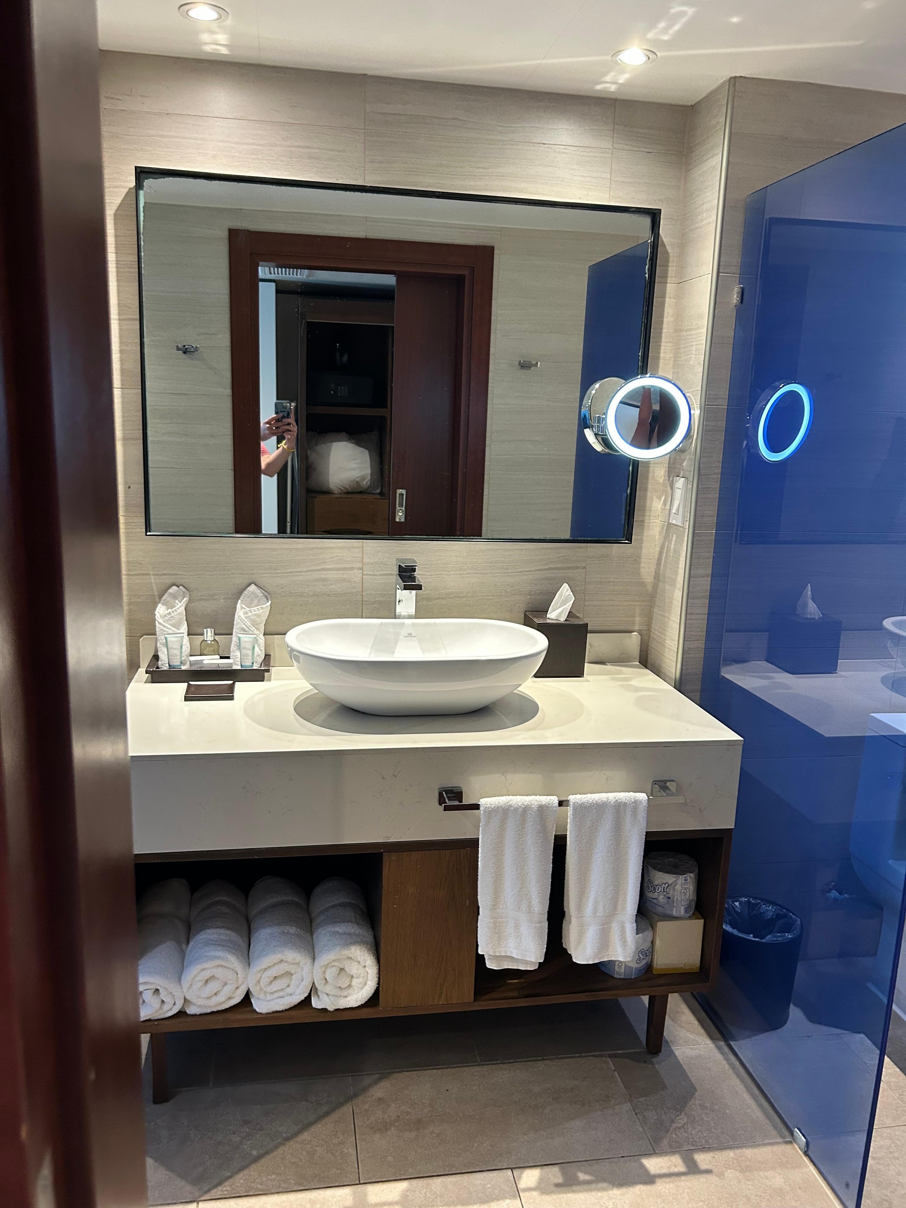 Hotel room bathroom