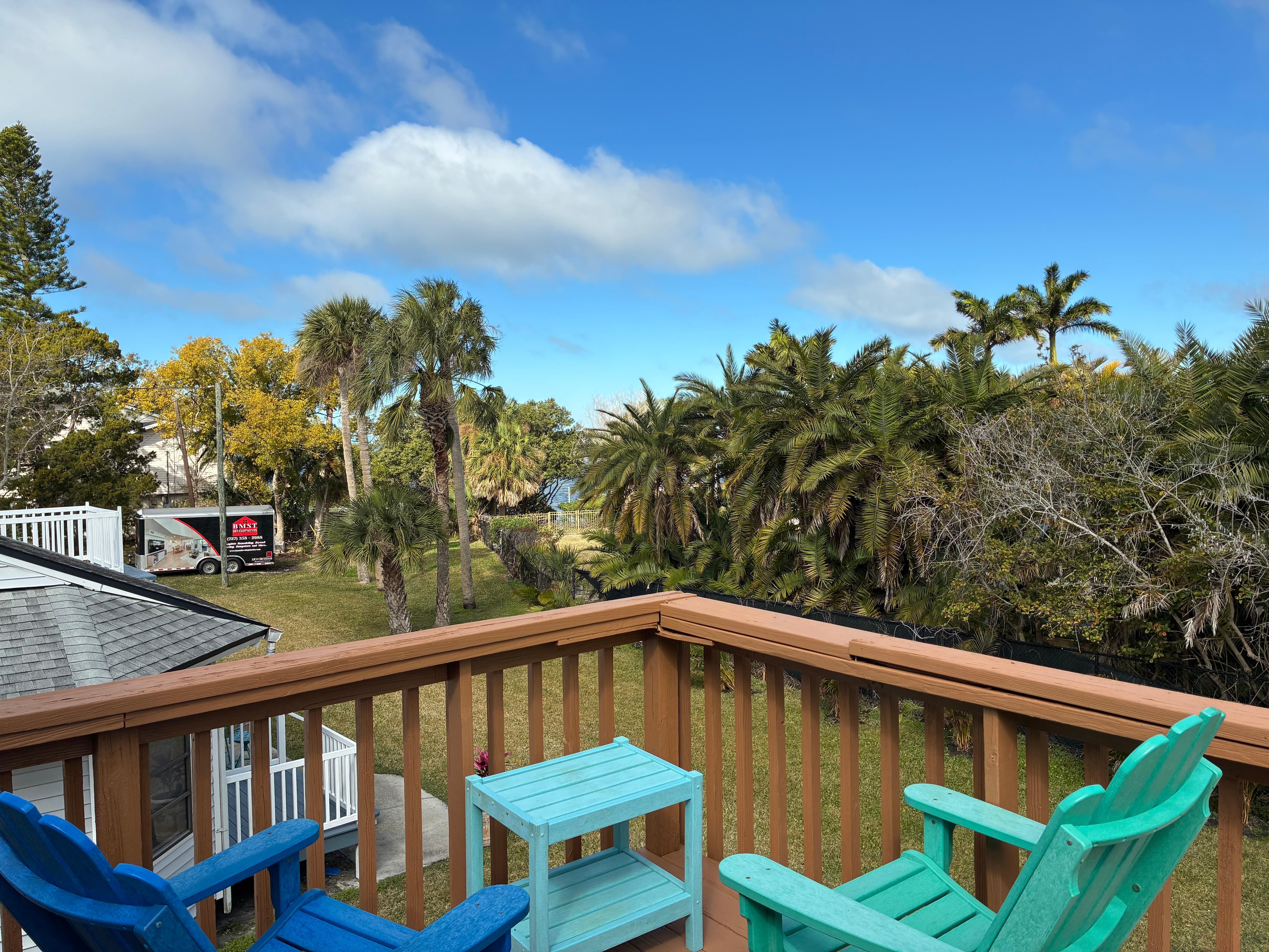 Deck view of the bay and great place to chill and listen to nature