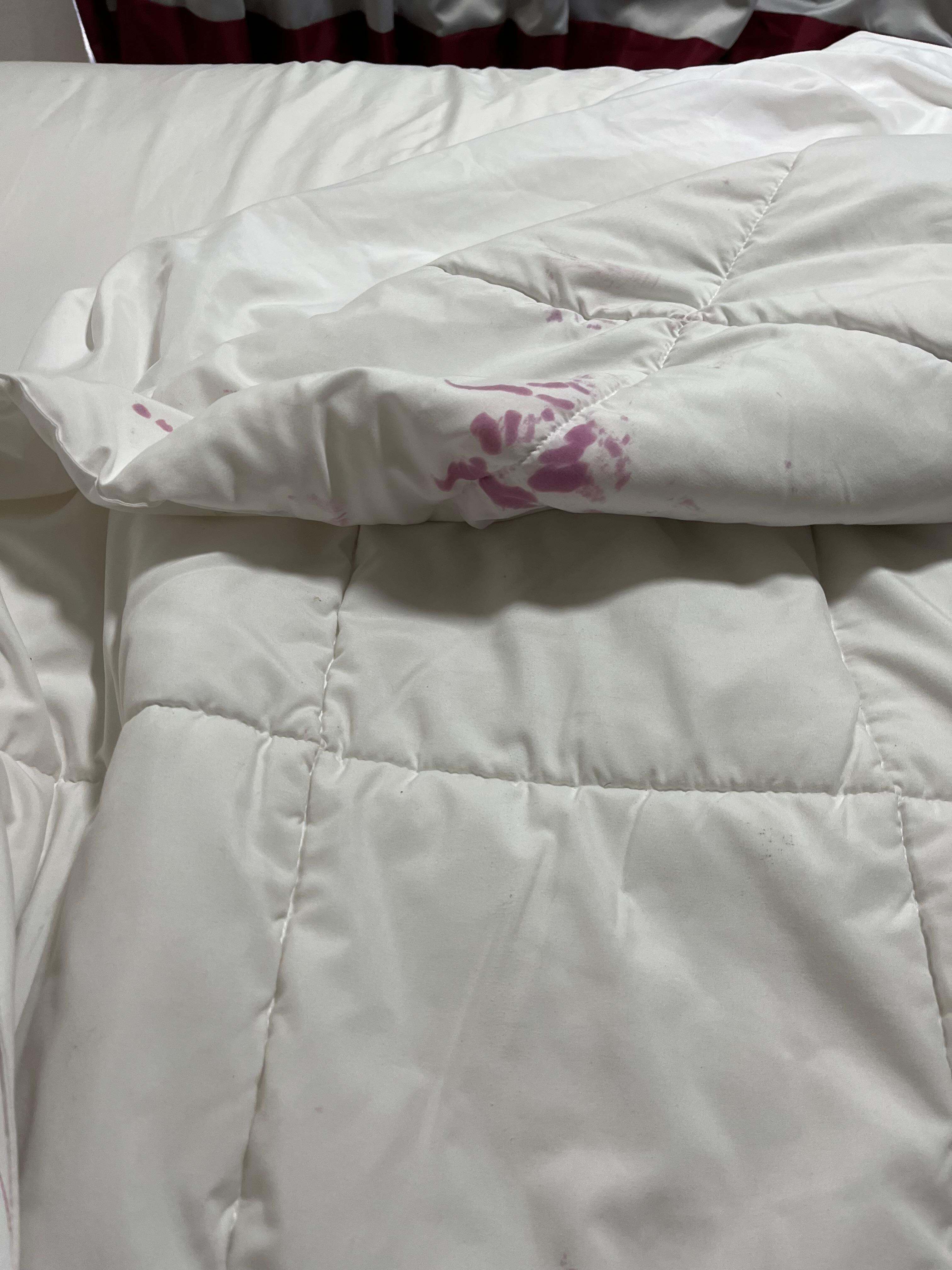 More stains on the bedding