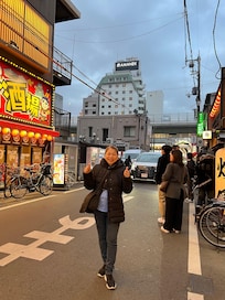 Across the street from the hotel