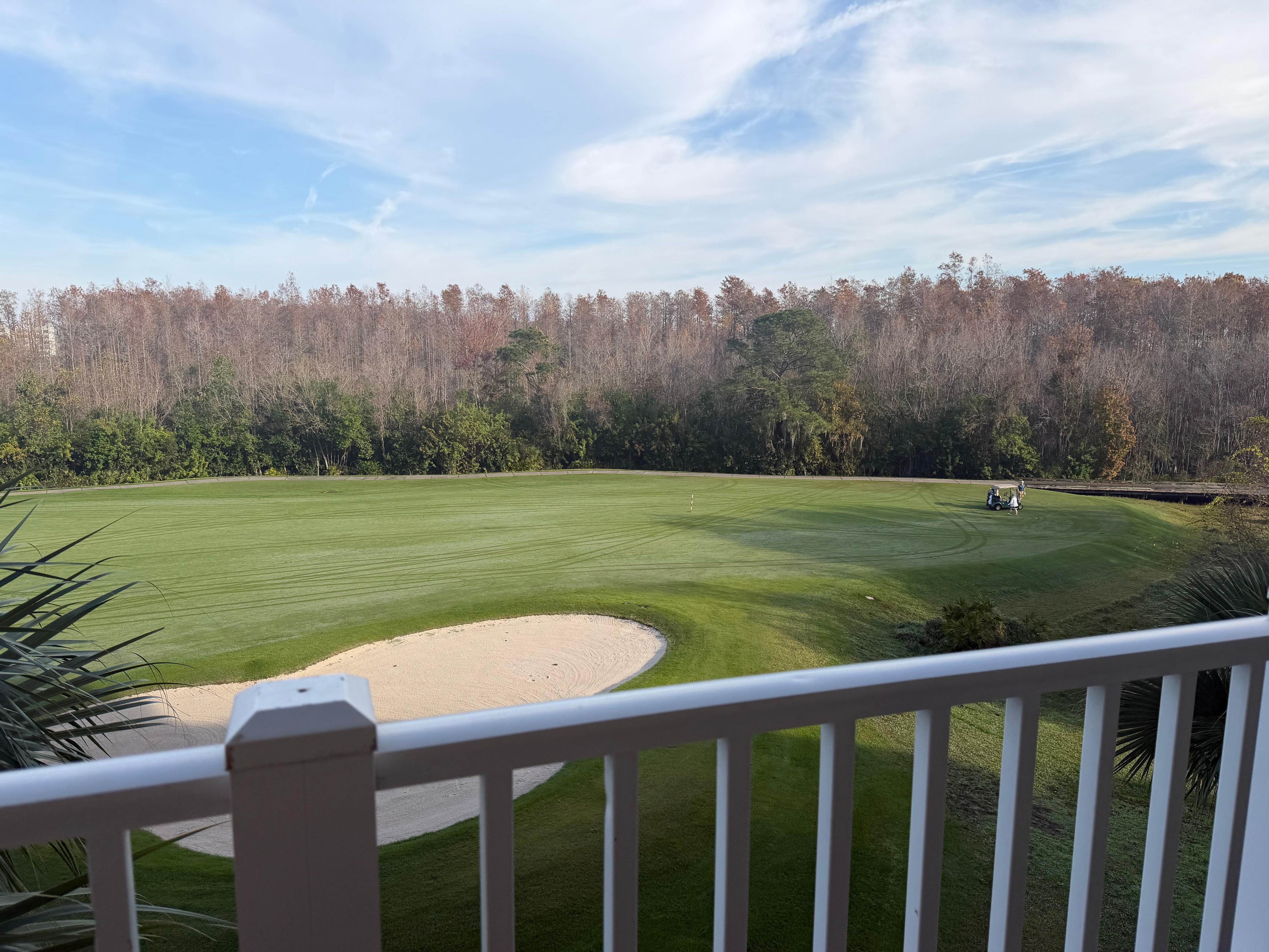  View of golf course from room balcony. 
