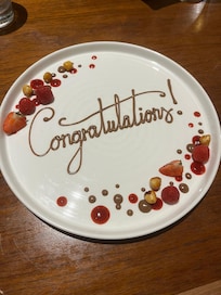 A nice touch after our engagement, by the restaurant staff.