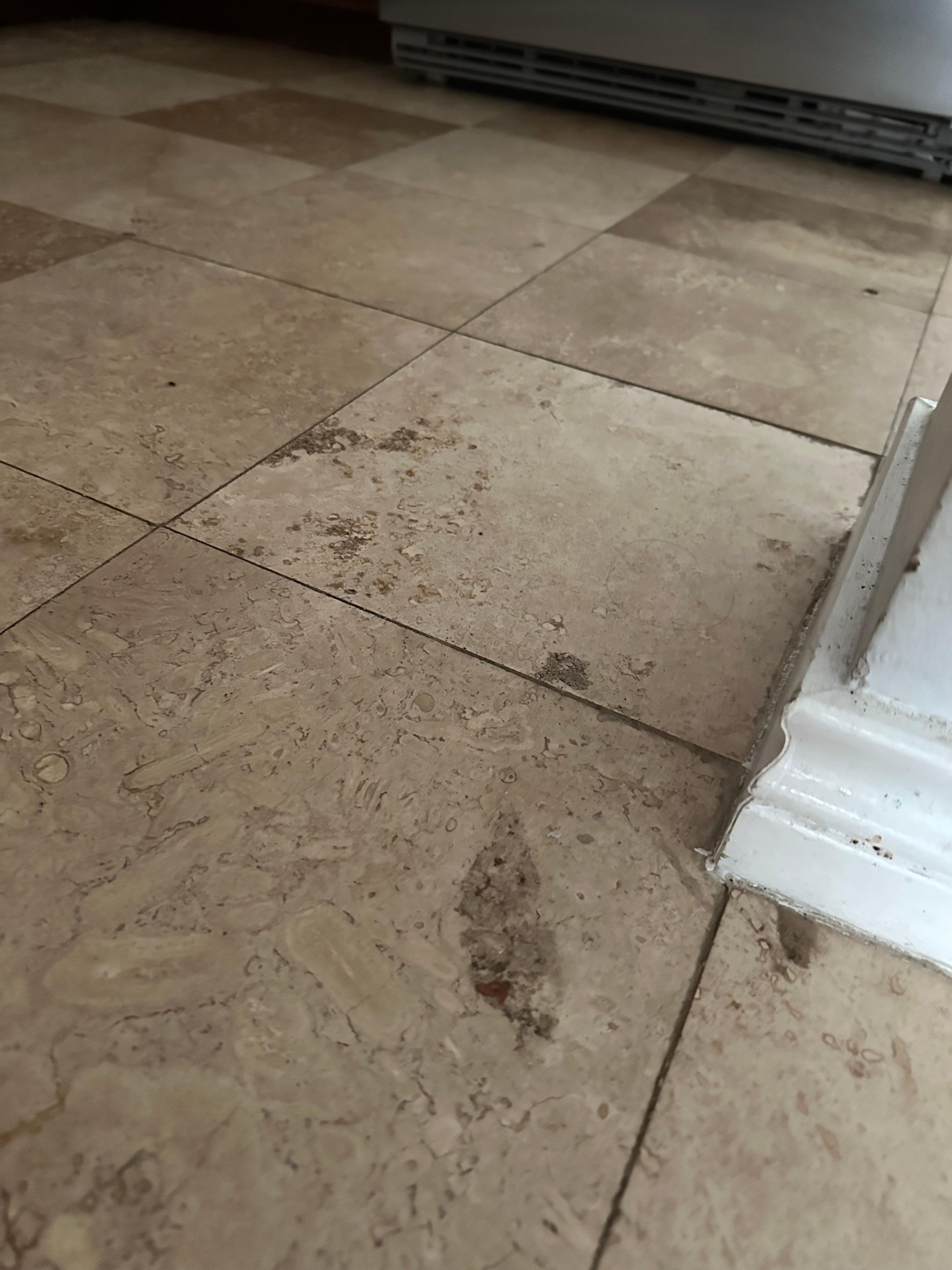 dirty sticky stuff on floor from previous tenants