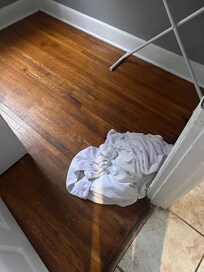 Dirty towels in laundry room