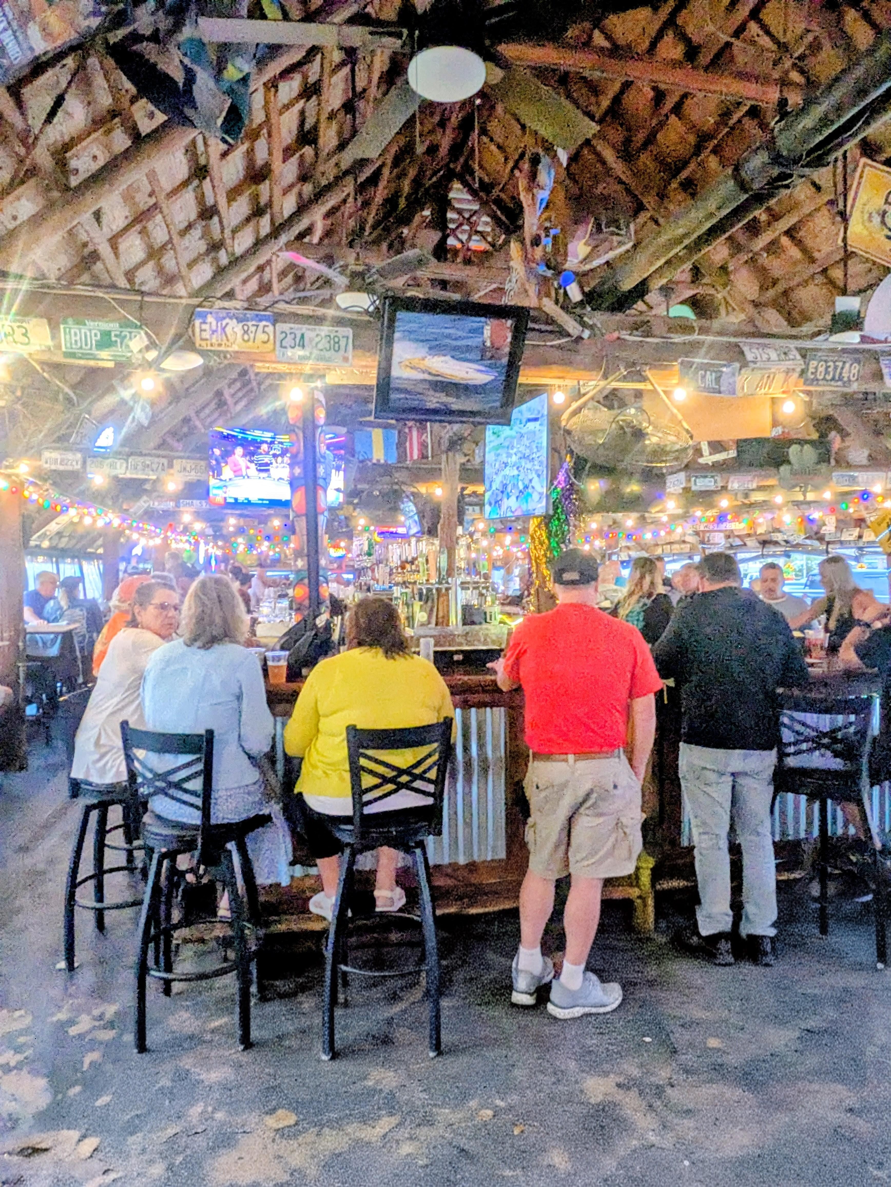 Very large tiki bar with awesome music every night.