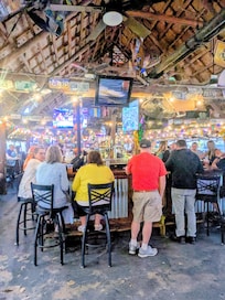 Very large tiki bar with awesome music every night.