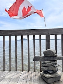 Stone cairns and art abound