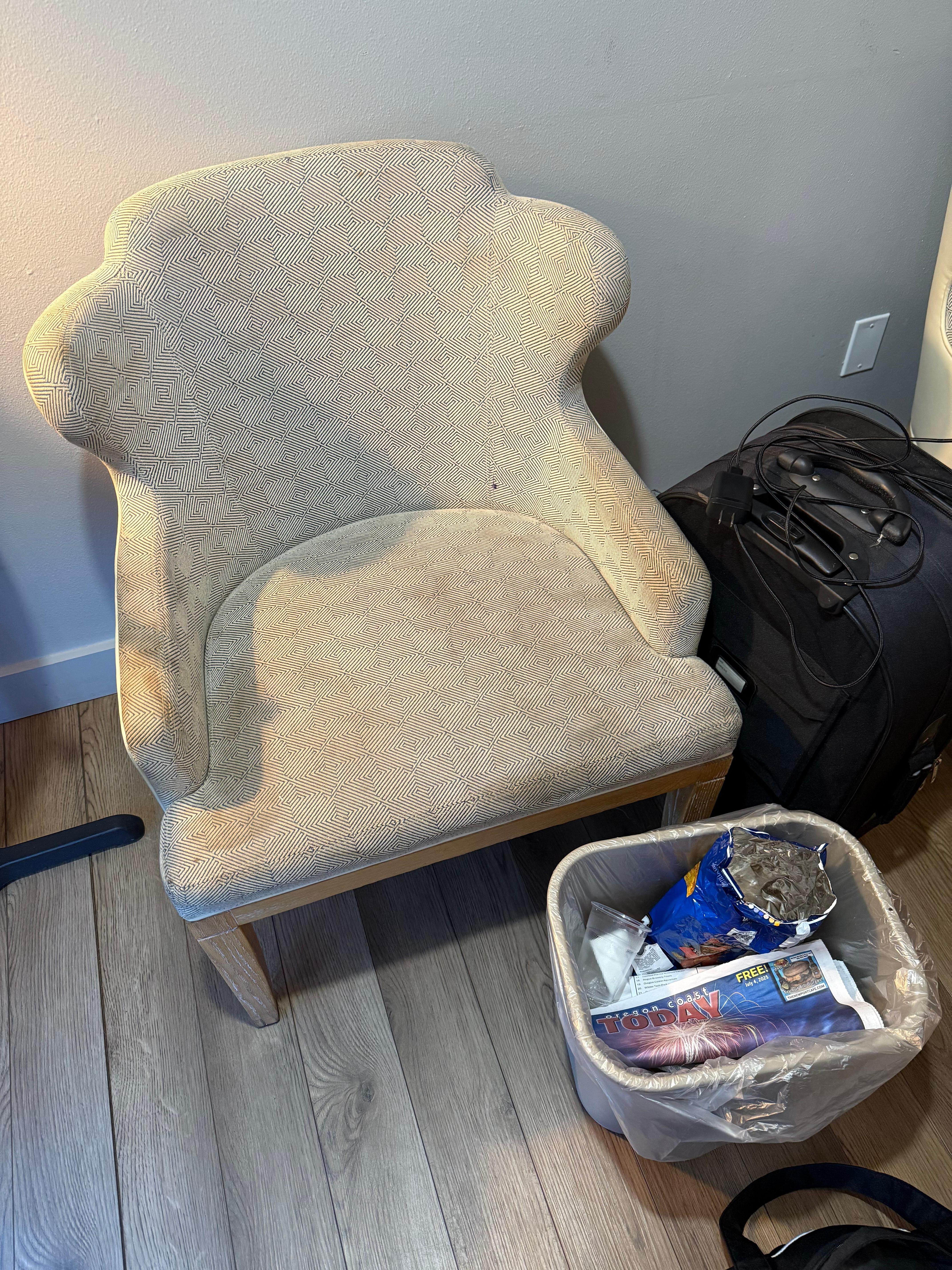 The stained chair