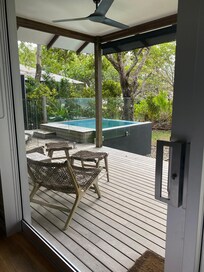 View of deck and pool