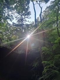 Sun shining down on us at the Glory Hole Trail.