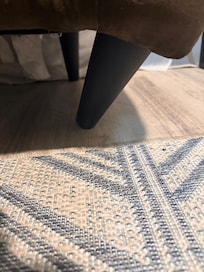 Broken chair leg which was dangerous on the first attempt to sit