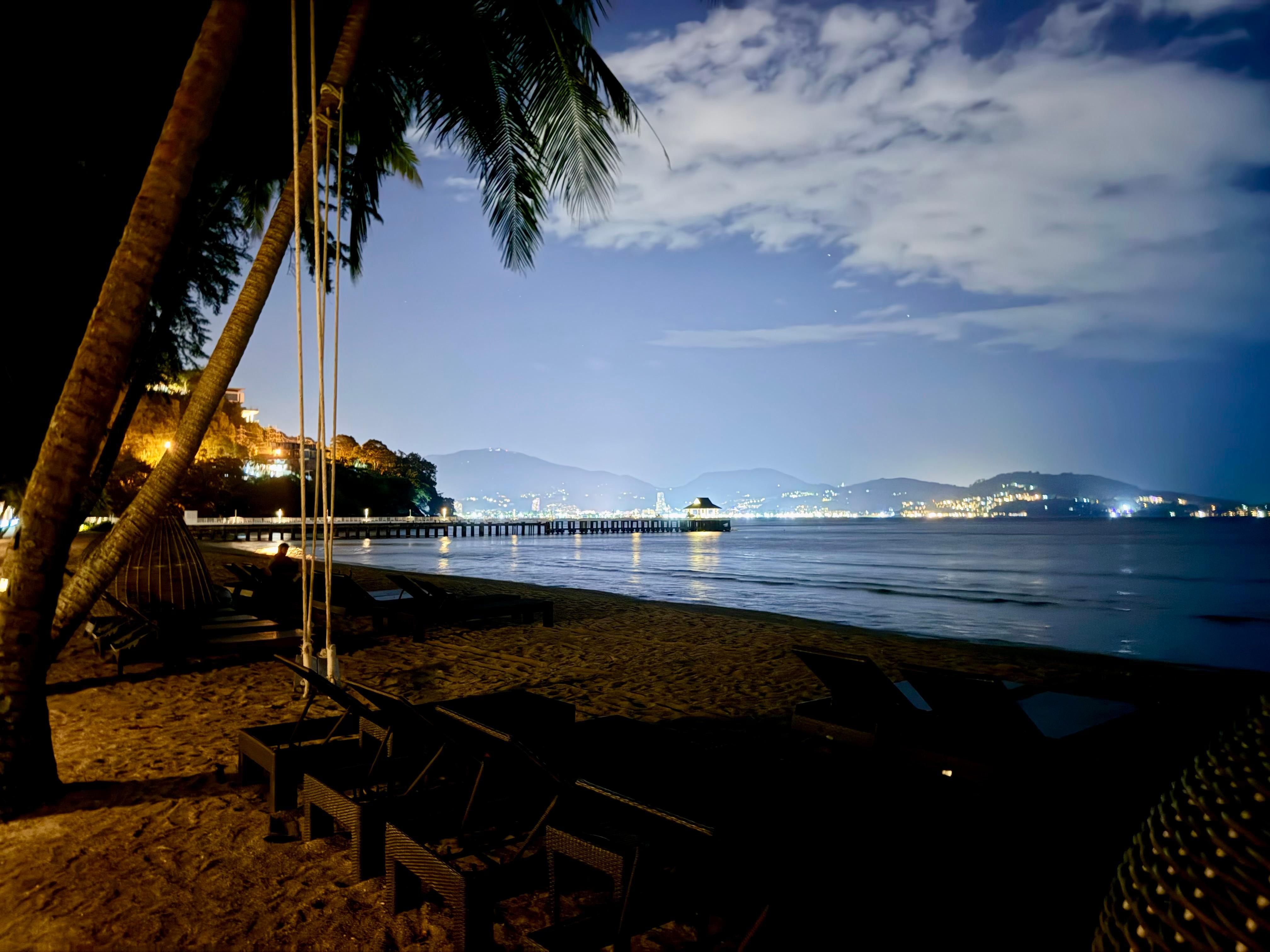 Beach and pier on property 