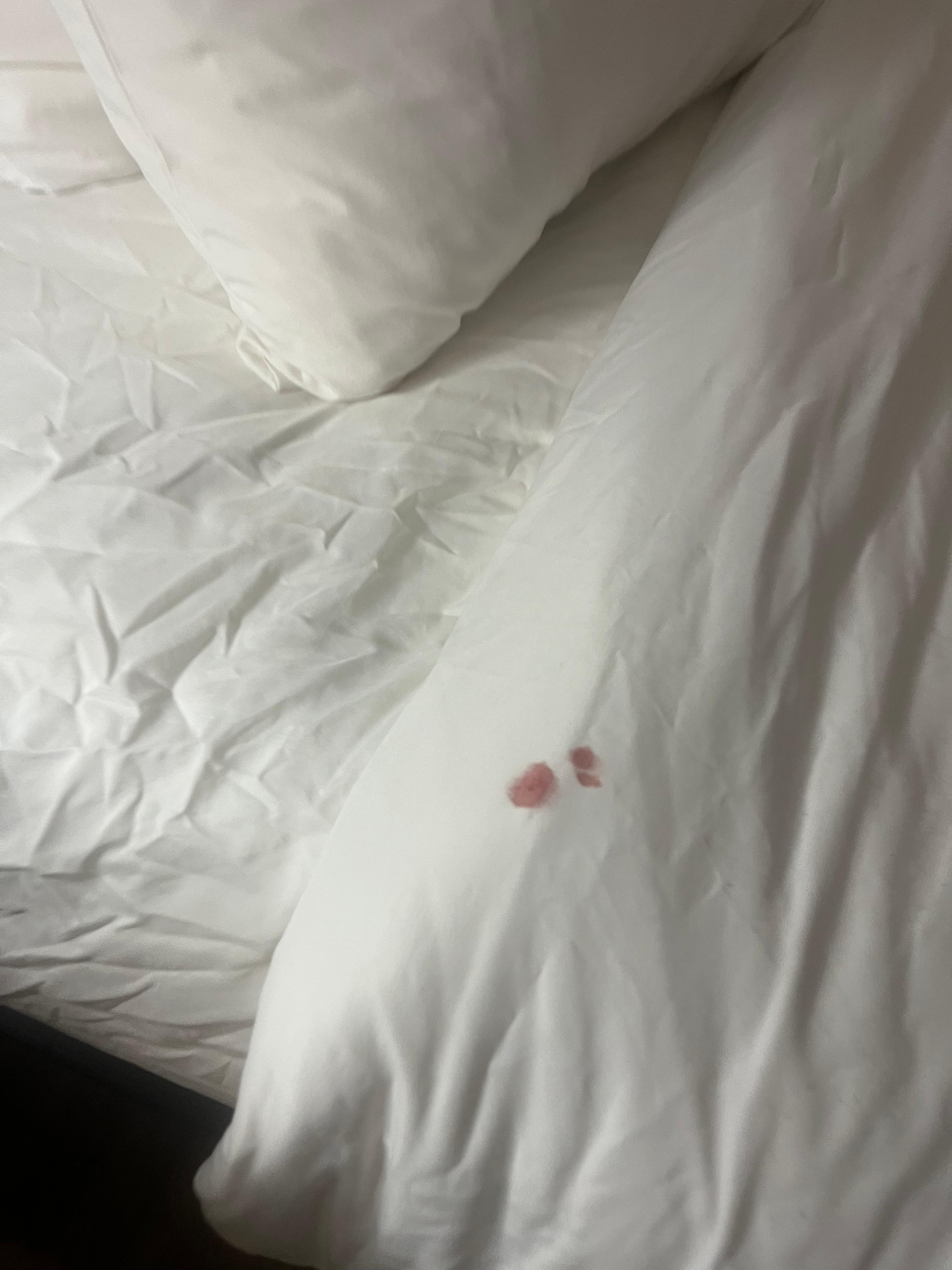 Red substance on sheets 