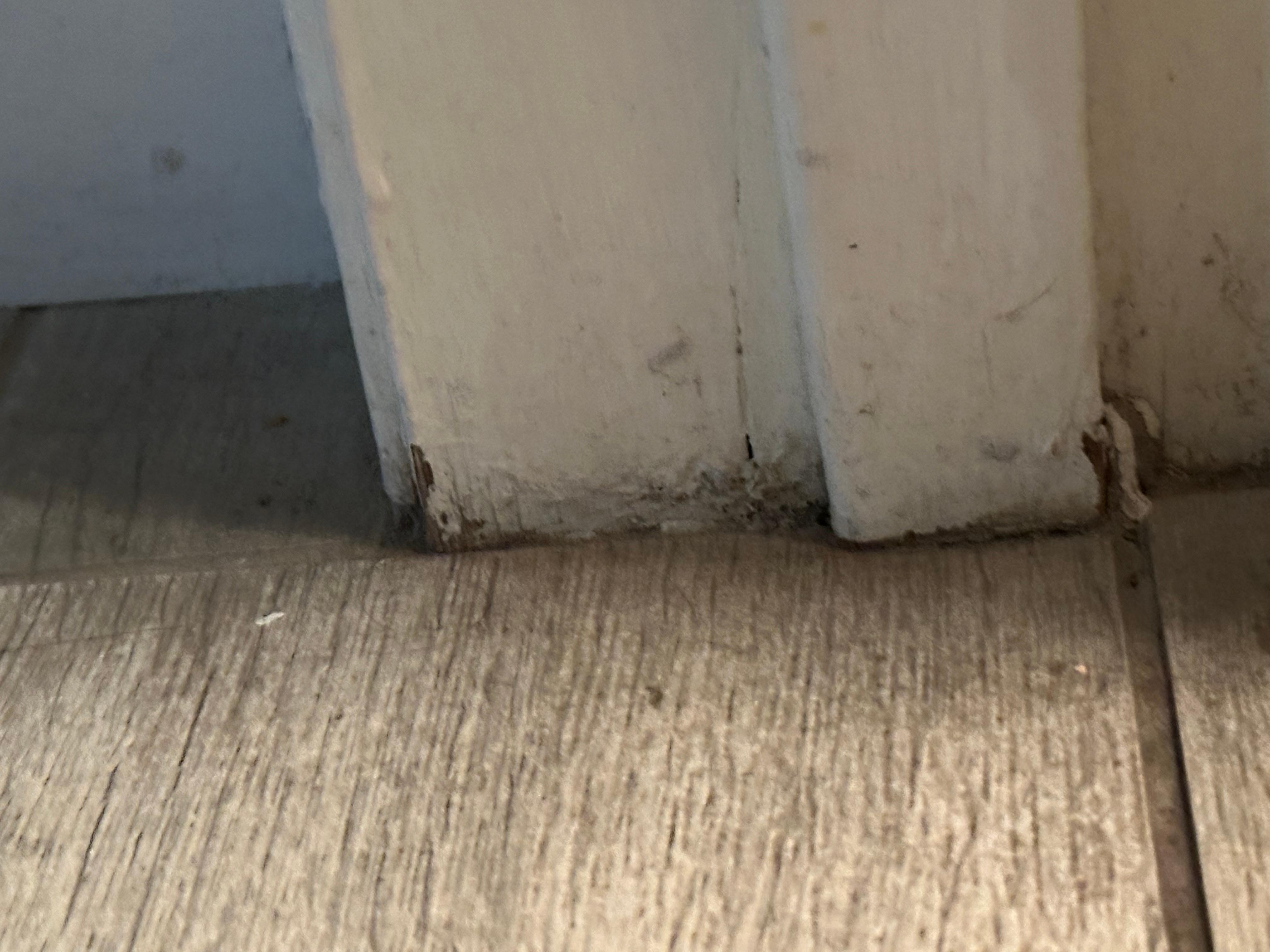 Dirty and rotten door jam