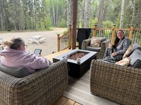 We enjoyed the new fire table for our morning coffee