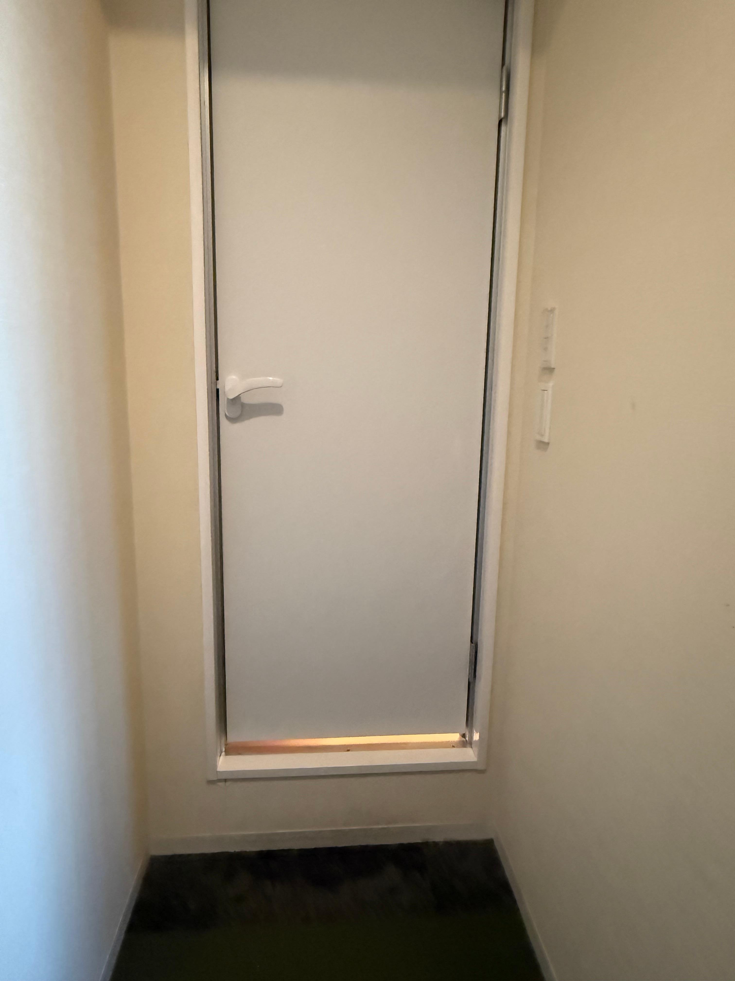 This is the step up into the bathroom. Something to be aware of if you have mobility issues