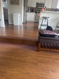 Living room into the kitchen