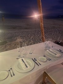 Romantic dinner set up just for us.