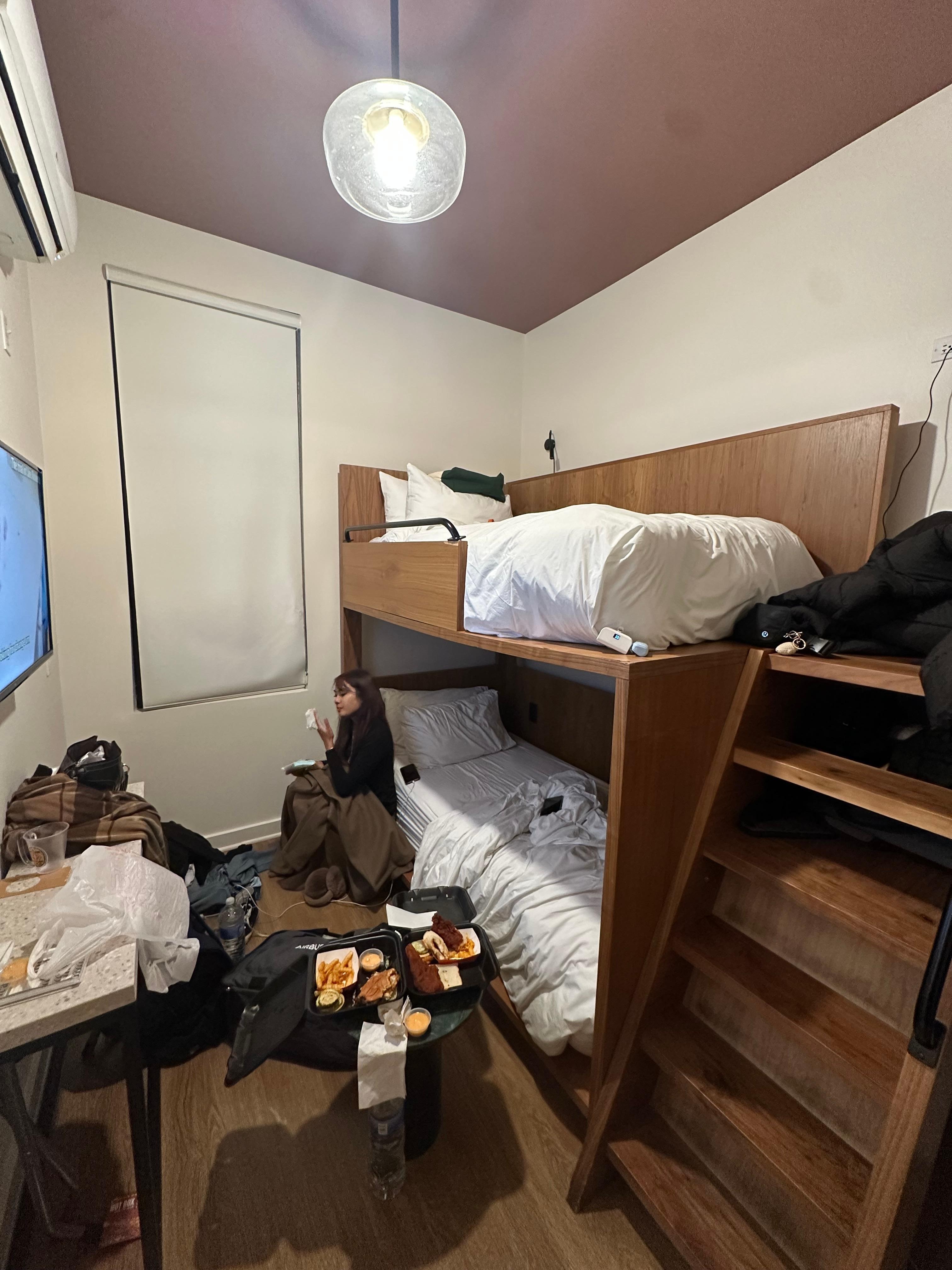 The railing was broken upon arrival but everything else was clean and very cozy.