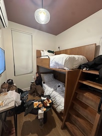 The railing was broken upon arrival but everything else was clean and very cozy.