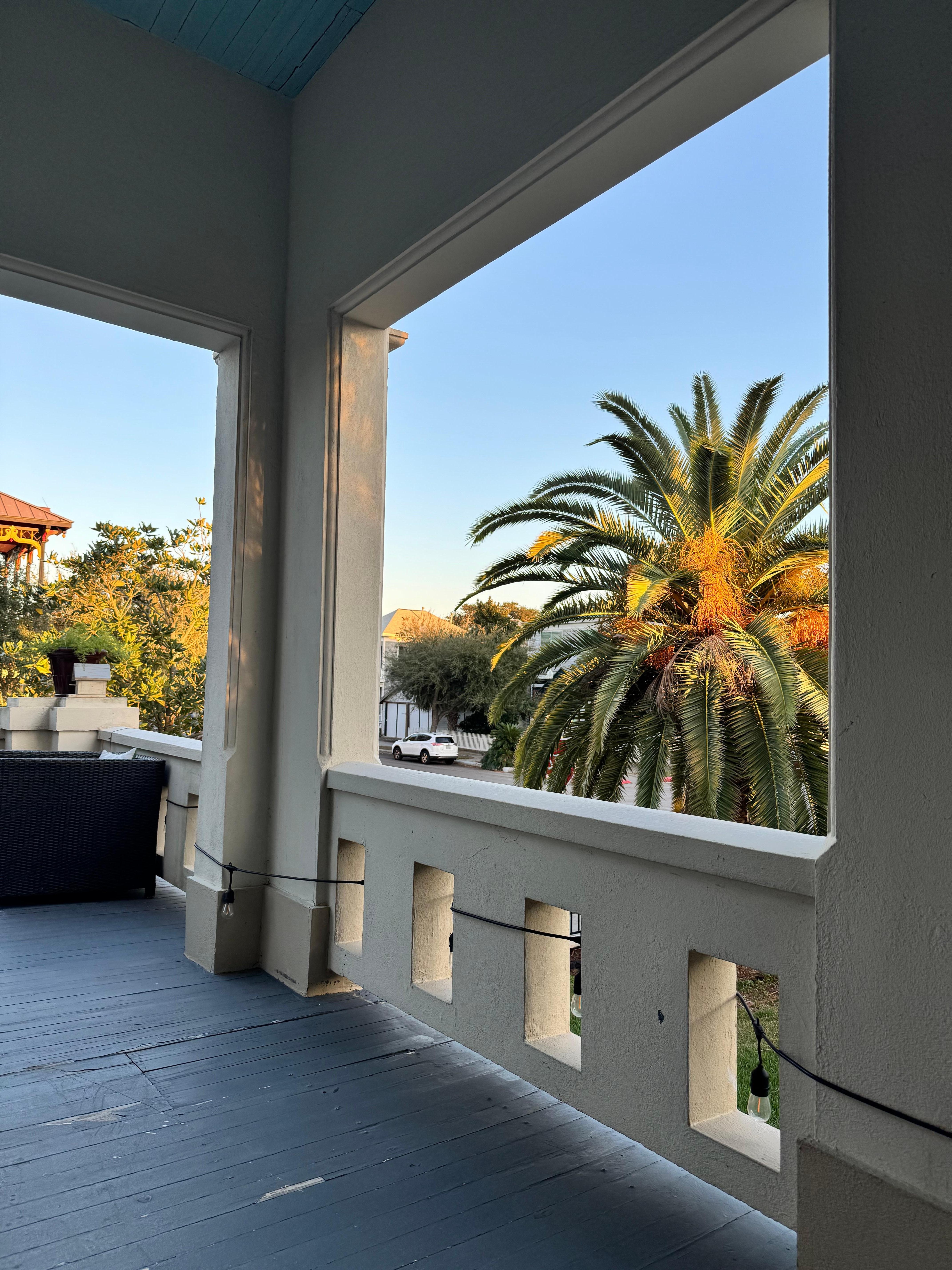 View of east street corner from front porch. 