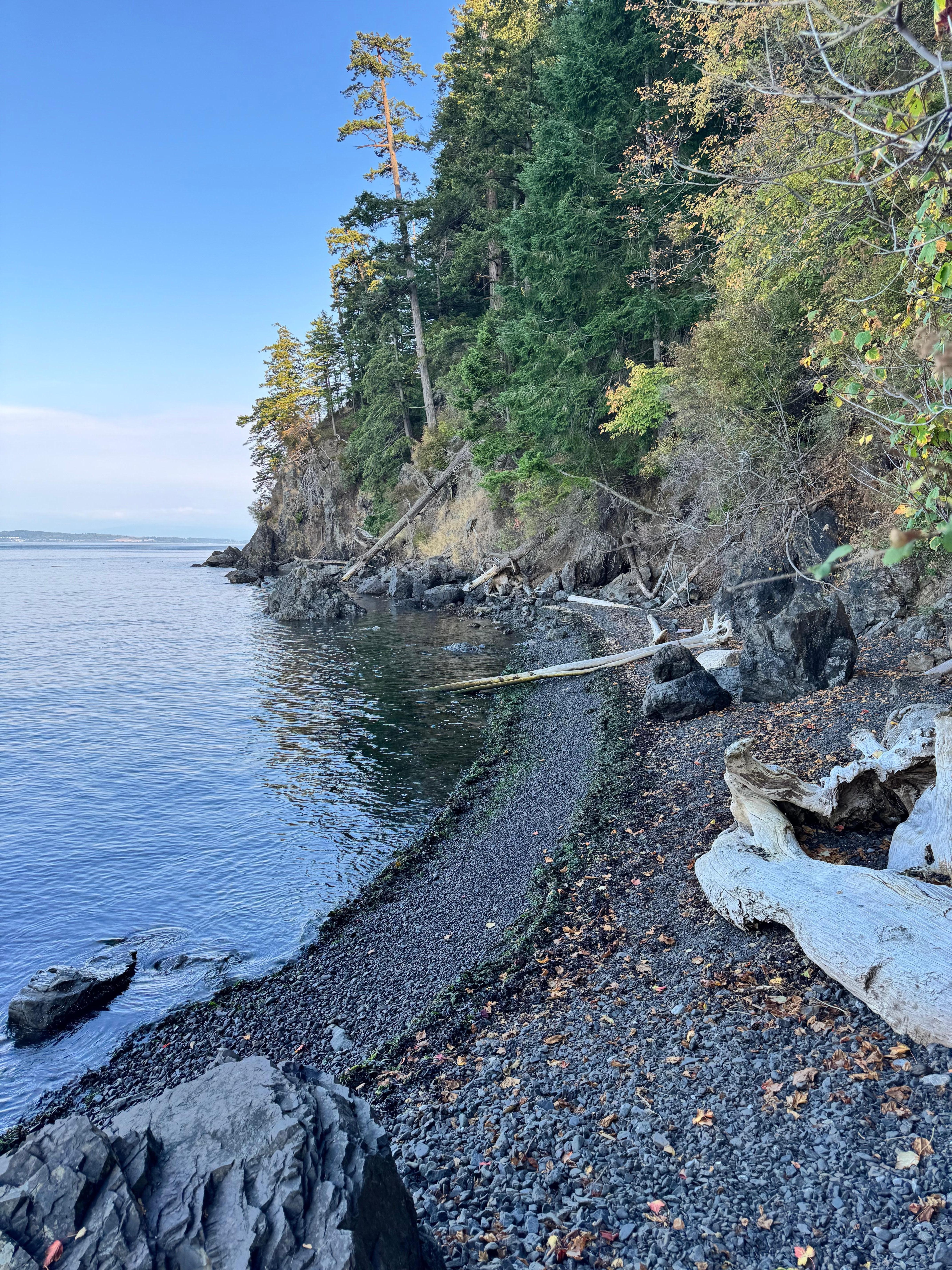 View down at the beach